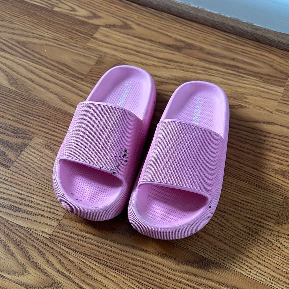 Women's Pink Slide Sandals - Casual Slip-On Comfort